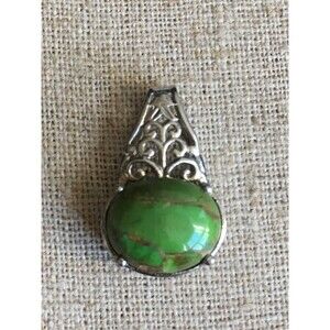 316 L SS natural green turquoise pendant